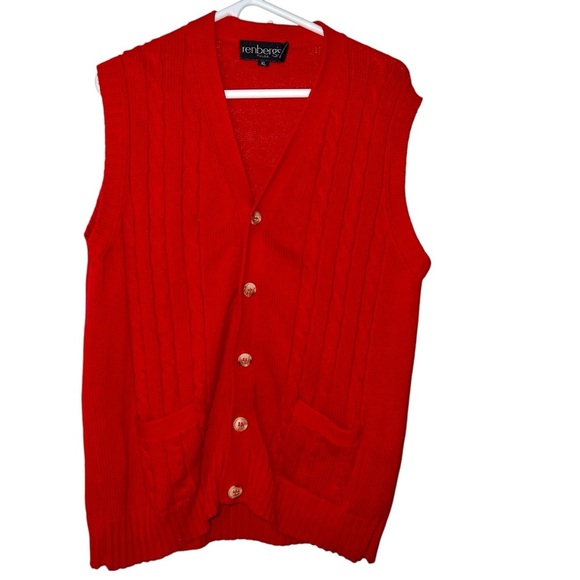 Vintage red sweater vest size xl - Picture 1 of 8
